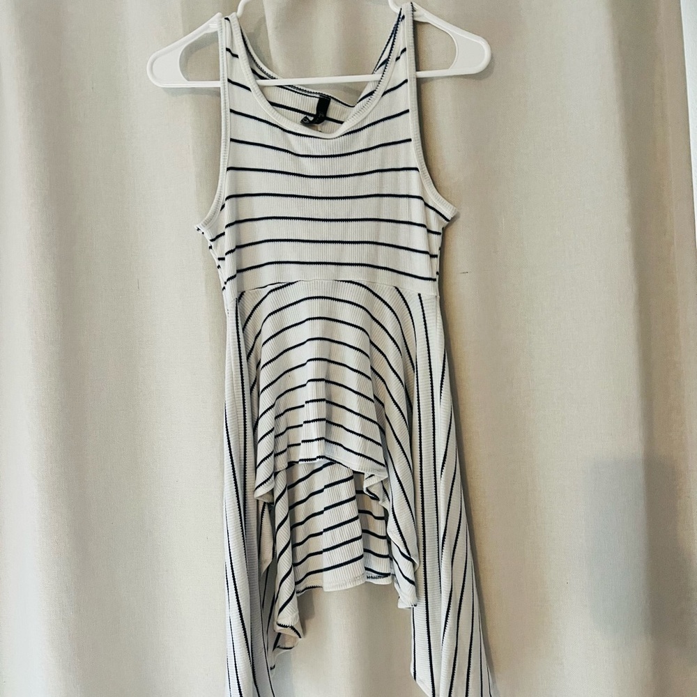 Striped long flowy tank top